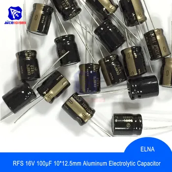 diymore 10PCS / Lot Оригинален ELNA аудио кондензатор RFS 16V 100μF капацитет 10 * 12.5mm алуминиев електролитен кондензатор 16V100μF
