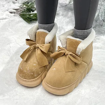 Дамски ботуши Зимни обувки Супер топли ботуши за сняг Плоска платформа Боти до глезена Дамски памучни обувки Обувки Slip On Унисекс зимни ботуши