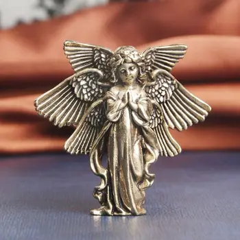 Solid месинг ангел фигурка малка статуя къща офис десктоп декорация играчки