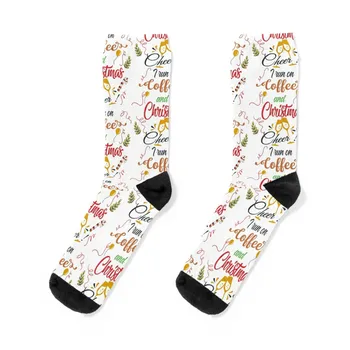 Тичам на кафе и Коледа весели смешни идеи за коледни чорапи футбол чорапи против хлъзгане чорапи Дамски Мъжки