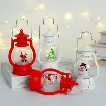 LED фенер Лесен за окачване износоустойчив Снежен човек, захранван от батерии Санта висяща лампа за спалня