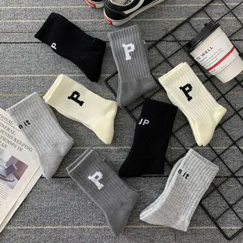 Средна дължина Дамски чорапи Универсален тенденция удебелени чорапи контур спортни пот абсорбция миризма предотвратяване чорапи