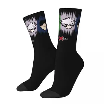 Смешни щастливи мъжки чорапи Дизайн на характера Ретро Хараджуку Хънтър x Хънтър Аниме Хип-хоп модел Екипаж Луд чорап подарък отпечатан