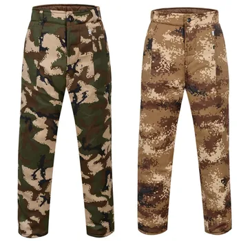 2020 Зимни акрилни карго панталони Мъже Дебели топли ежедневни панталони Памучни панталони Мъжки военни тактически камуфлажни комбинезони