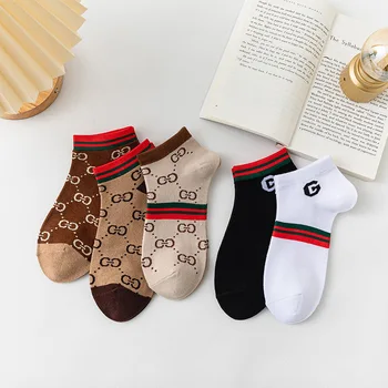 Нова модна тенденция раирани дамски чорапи продажба на европейски американски реколта стил кратко тръба дума майка дъщеря лодка чорапи
