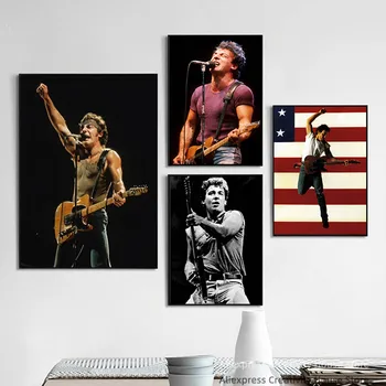 Брус Спрингстийн китарист певец група обложка албум музика звезда знаменитост стена изкуство плакат платно плакати и щампи платна
