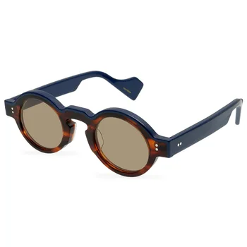 кръг Uv400 ацетат висококачествени слънчеви очила мъжка мода класическа костенурка персонализирани рецепта слънчеви очила дамски очила