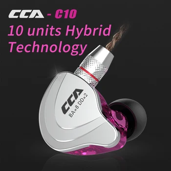 CCA C10 1DD 4BA хибрид 2PIN в ухото слушалка HIFI DJ монитор тичане спортни слушалки слушалка с detacable модернизирани CA16 ZS10 PRO