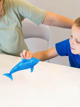 Изстискване делфин играчка с водни мъниста антистрес сензорна играчка