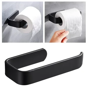 хартиена акрилна закачалка за закачалка за тоалетна монтирана ролка черна кухня държач за баня модерен кука стена тъкан