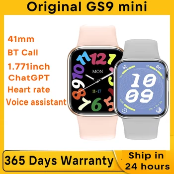 ChatGPT GS9 мини смарт часовник жени малък размер 41MM 1.77'' BT повикване гласов асистент IP67 водоустойчив спорт дама смарт часовник мъже