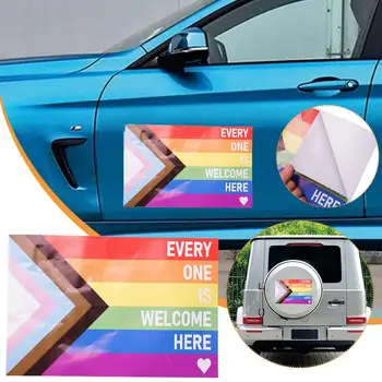 1бр Творчески Rainbow гей кола стикери Личност анти-UV водоустойчиви аксесоари за кола Стикери за стена за багаж Декоративно тяло X1Y8
