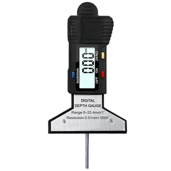 Car Digital Tread Depth Gauge 0-25.4MM Измерване на налягането на линийката Инструмент за измерване на налягането Монитор за гуми Електронен
