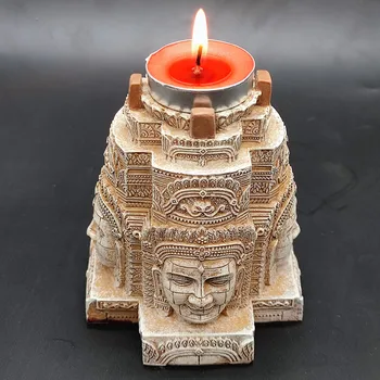 Нова силиконова форма Югоизточна Азия Буда свещник DIY бетонна смола гипс плесен декорация инструмент