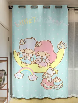 Little Twin Stars Cartoon Print Window Shade Blackout Curtain Home Textiles Детски Детски Спалня Декор За Момчета Деца Тийнейджъри Подарък