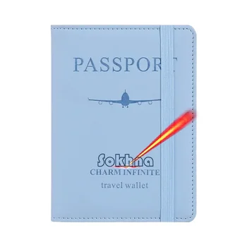 Персонализиран притежател на RFID паспорт Жени Мъже Многофункционална лична банкова карта PU кожен портфейл Аксесоари за пътуване