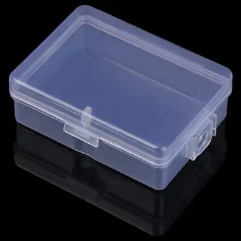 10Pcs мини прозрачни кутии за съхранение правоъгълник пластмасови бижута случай контейнер обеци пръстени мъниста опаковка кутия