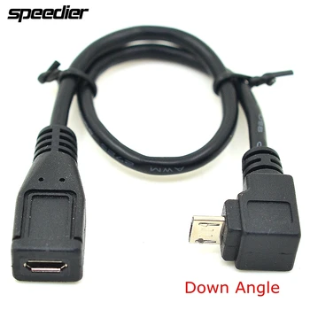 20cm 90 градуса надясно & наляво & нагоре и надолу ъгъл микро USB 2.0 5pin мъжки към микро B женски данни зареждане кратко удължителен кабел