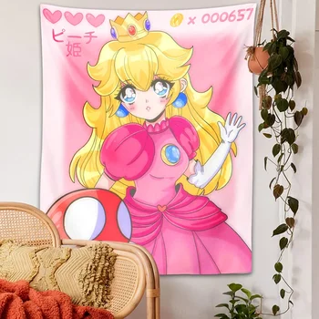 90s Аниме стил гоблен стена висящи принцеса Kawaii сладък декоративно изкуство одеяло завеси розови висящи дом спалня общежитие декор