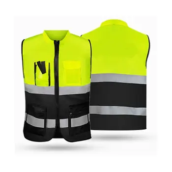  Светлоотразителна жилетка с висока видимост Жилетка за безопасност със светлоотразителни ленти Мъжко работно облекло H9EE