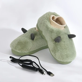 USB подгреватели за крака Регулируема температура Отопляеми крака Нагревател за подвижни и миещи се плюшени сладки чехли Зимни топлинни аксесоари