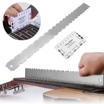 Guitar Neck Notched Straight Edge Luthiers Tool with String Action Ruler Gauge For Gibson For Fender Electric Guitar Accessories