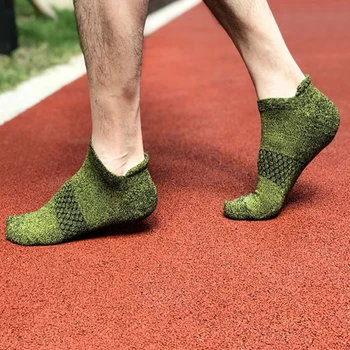 5 чифта/партида висококачествени мъжки спортни чорапи дишащи памучни чорапи до глезена случайни атлетични къси чорапи размер EU39-44