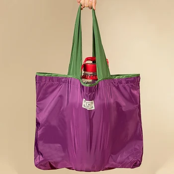 2023 Сгъваема пазарска чанта Организатор на хранителни стоки с голям капацитет Зеленчукова чанта Преносима чанта за рамо за пътуване Чанти за многократна употреба