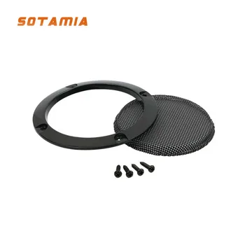 SOTAMIA 2Pcs 2 инчов 66MM високоговорител решетка окото заграждение черна мрежа защитен капак декоративен пръстен DIY високоговорител аксесоари