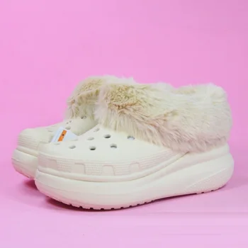 2023 EVA Есен и зима дамска мода плюшени топли дебели дънни градински обувки
