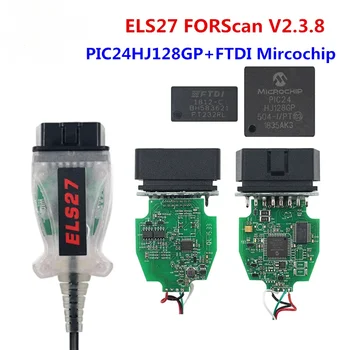 ELS27 FORScan V2.3.8 OBD2 скенер PIC24HJ128GP FTDI Mircochip ELS 27 Многоезичен ELS27 за Frd / Mzda