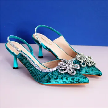 Модни зелени леки дамски обувки 2024 сватбено парти обувки работни обувки удобни бохемски модел ежедневни обувки