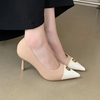 Високи токчета обувки жени цвете заострени пръсти обувки 2024 пролет елегантна рокля Stilettos сандали секси прищявка луксозни помпи Mujer Zapatos