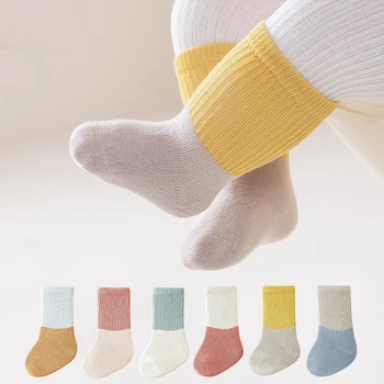 Детска мода раирани чорапи бебе средна тръба чорапи дълги чорапи за бебе малко дете момчета момичета ежедневни чорапи облекло аксесоари
