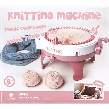 Голям 48 игла ръчна извита DIY плетачна машина вълна плетачна машина момиче шапка родител-дете играчка семейство