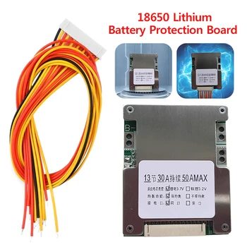 BMS 13S 18650 Съвет за защита на литиевата батерия PCB Board 18650 Li-Ion Battery Pack Защитен съвет за батерия за електрически автомобили