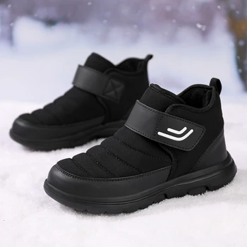 Външни зимни памучни обувки за мъже и жени дишащо качество двойка глезена ботуши плюшени топли облицовани мъже мода високи маратонки