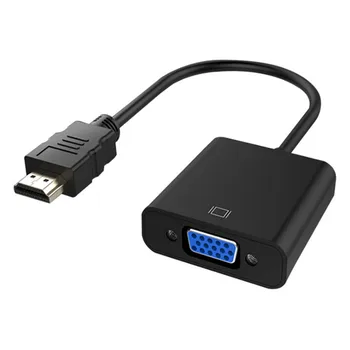 100pcs 1080P HDMI-съвместим с VGA адаптер M To F конвертор за PS4 с видео аудио кабел жак HDMI-съвместим VGA за PC телевизор
