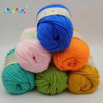 10 броя * 50g Фиброинова кадифена прежда за плетене за плетене на кашмирена вълна бебе Игли за плетене на една кука пуловер Fiber t52