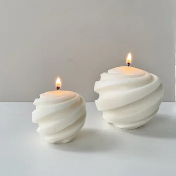 3D винтова топка силиконова свещ мухъл конопено въже ароматизирана свещ мухъл мус шоколадова торта мухъл стереоскопичен сапун занаятчийска декорация