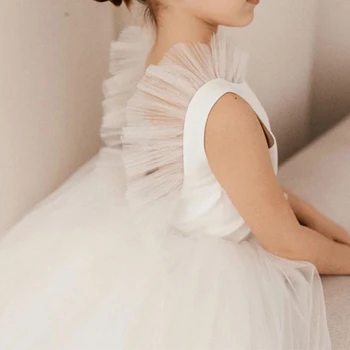 Момичешка мрежеста принцеса рокля за детско парти Модна фотография Пътуване дантела рокля пролет/лято нов стил