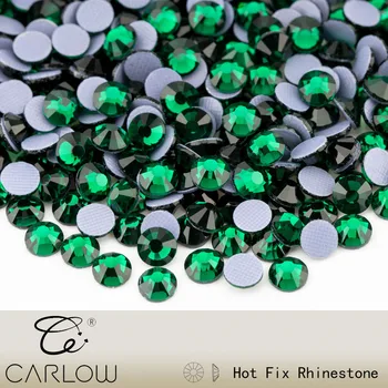CARLOW Най-високо качество Emerald Hot Fix Кристал блясък кристал Strass желязо на камъни за облекло рокля