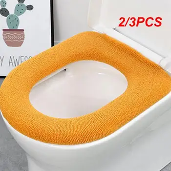 2/3PCS Тоалетна седалка Cover Трикотажни Удобни Skin-приятелски тоалетна Cover Меки домакински консумативи Тоалетна Мат Pad дишаща
