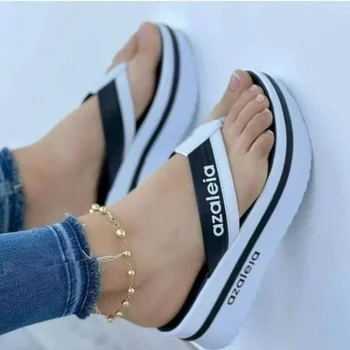 Дамска мода Slip-On джапанки чехли 2023 Лятна дизайнерска марка клин сандали Дамски обувки на платформа Zapatos De Mujer