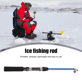 74cm/110cm лед зимни въдици за риболов преносим мини фидер открит морски риболов полюс справяне инструменти подходящ джоб жабка раница