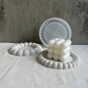 Bubble подложка тава силиконови мухъл епоксидна смола силиконови форми Nordic цимент съхранение тава чаша мат мухъл ръчно изработени DIY занаятчийски мухъл