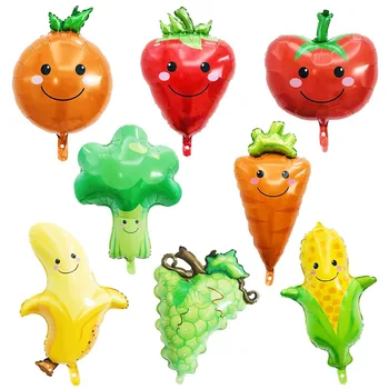 5Pcs зеленчукови плодове алуминиево фолио балон царевица морков броколи хелий балони за рожден ден бебе душ коледна украса