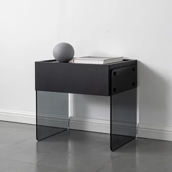 италиански висящи нощни шкафчета черен минималистичен малко пространство съхранение странична маса тесни чекмеджета луксозни ниско nachttisch мебели за дома