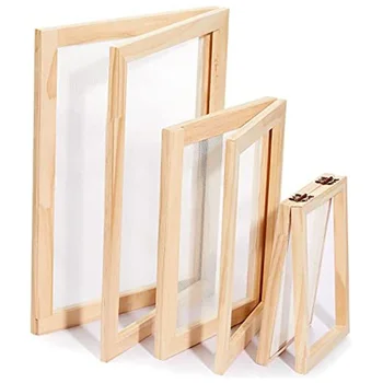 3 броя хартия дървена хартия мухъл вземане екран комплект 3 размер рамки за DIY хартия плавателни съдове 12.7X17.8cm 19.8X24.8cm 24.8X33.0cm