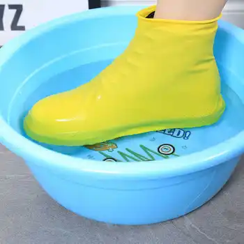 1 чифт водоустойчиви неплъзгащи силиконови обувки за дъжд високи еластични ботуши за дъжд за многократна употреба Boot Cover Унисекс обувки аксесоари